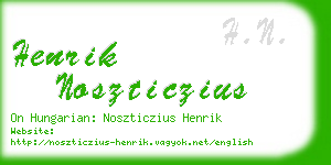 henrik noszticzius business card